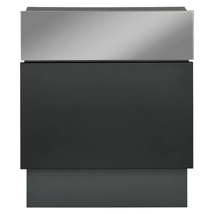 Briefkasten Quintus - L x B x H: 14,5 x 39,5 x 48 cm, Stahl, Anthrazit - Vorderansicht