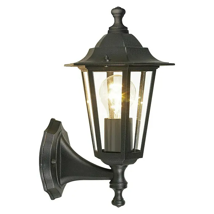 Eglo Laterna 4 Wandlamp voor buiten - 60 W, Zwart, Helder, IP44 - Zijaanzicht rechts