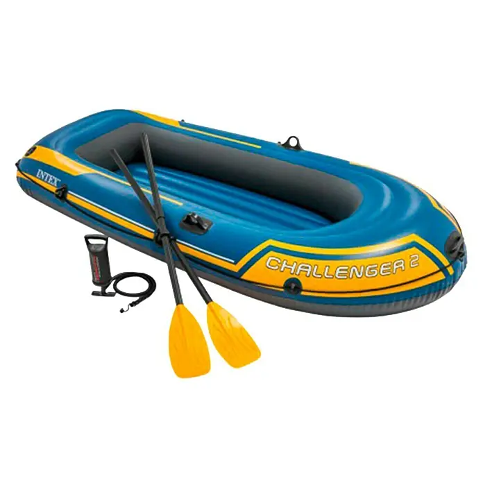 Intex Bote hinchable Challenger 2 - L x An x Al: 2,36 x 1,14 x 0,41 m, Apto para: 2 personas, Carga útil: 200 kg - Vista angular