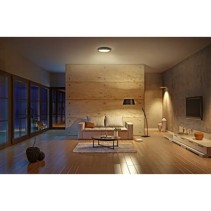 Ledvance Smart+ WiFi LED-Deckenleuchte rund Ceiling Plate CCT - 26 W, Ø x H: 430 x 70 mm, Grau - Stimmungsaufnahme