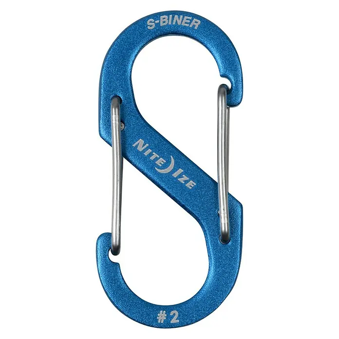 Nite Ize Mosquetón doble S-Biner - 90 x 41 mm, Metal, Azul - Vista superior