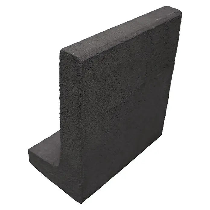 Mähstein Mähroboter L-Randstein - Anthrazit, 24,5 x 29 x 15 cm, Beton - Diagonale Ansicht