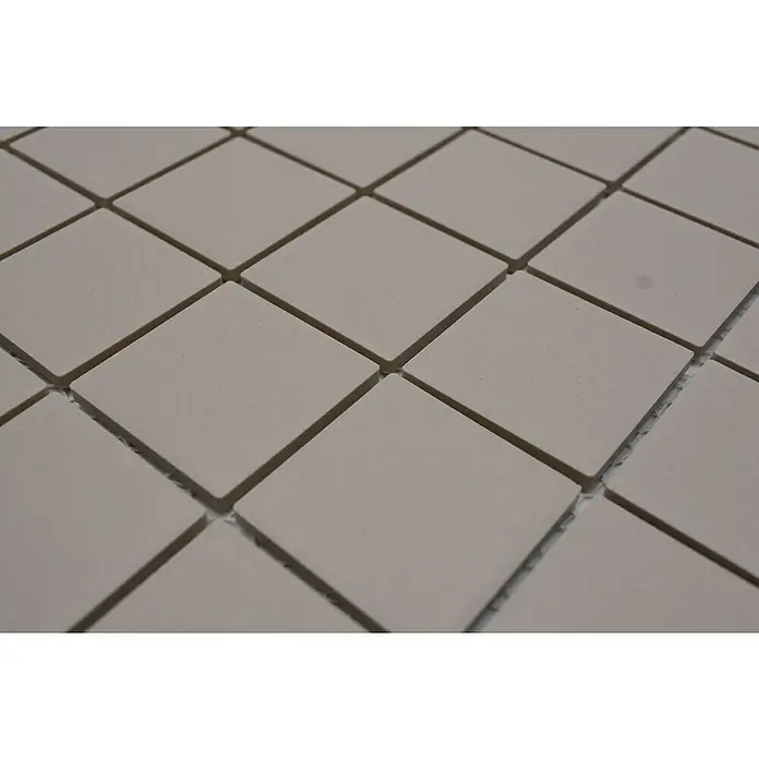 Mozaïektegel vierkant Uni CU 243 - 29,8 x 29,8 cm, Beige, Mat - Close-up
