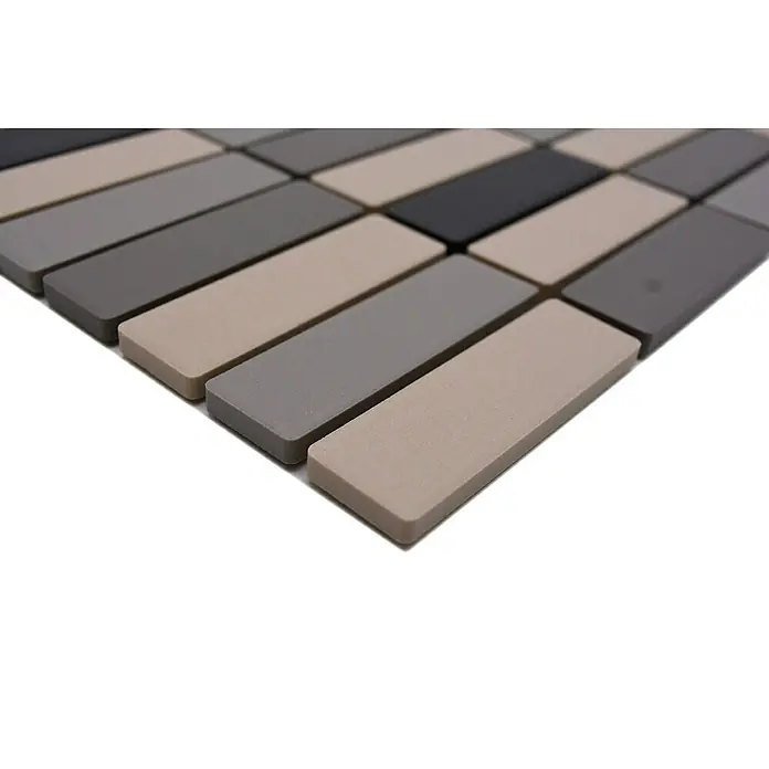 Mozaïektegel stroken Mix CU ST 011 - 29,7 x 29 cm, Grijs/Beige, Mat - Close-up