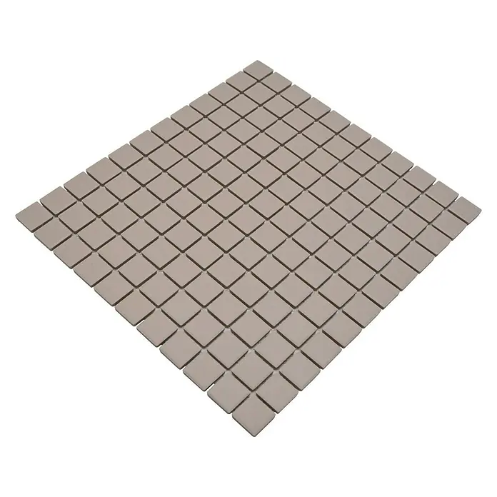 Mozaïektegel vierkant Uni CU 040 - 32,6 x 30 cm, Beige, Mat - Top-down weergave
