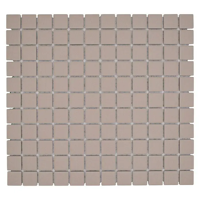 Mozaïektegel vierkant Uni CU 040 - 32,6 x 30 cm, Beige, Mat - Bovenaanzicht