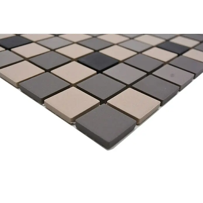 Mozaïektegel vierkant Mix CU 010 - 32,6 x 30 cm, Beige/Bruin, Mat - Close-up