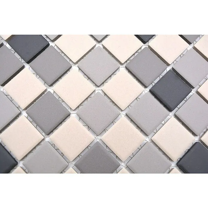 Mozaïektegel vierkant Mix CU 010 - 32,6 x 30 cm, Beige/Bruin, Mat - Close-up