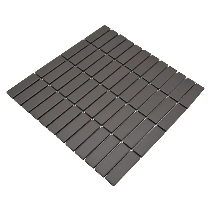 Mozaïektegel stroken Uni CU ST 051 - 29,7 x 29 cm, Donker grijs, Mat - Top-down weergave