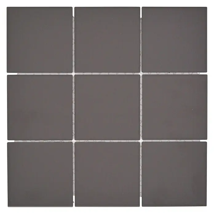 Mozaïektegel vierkant Uni CU 952 - 29,8 x 29,8 cm, Bruin, Mat - Bovenaanzicht