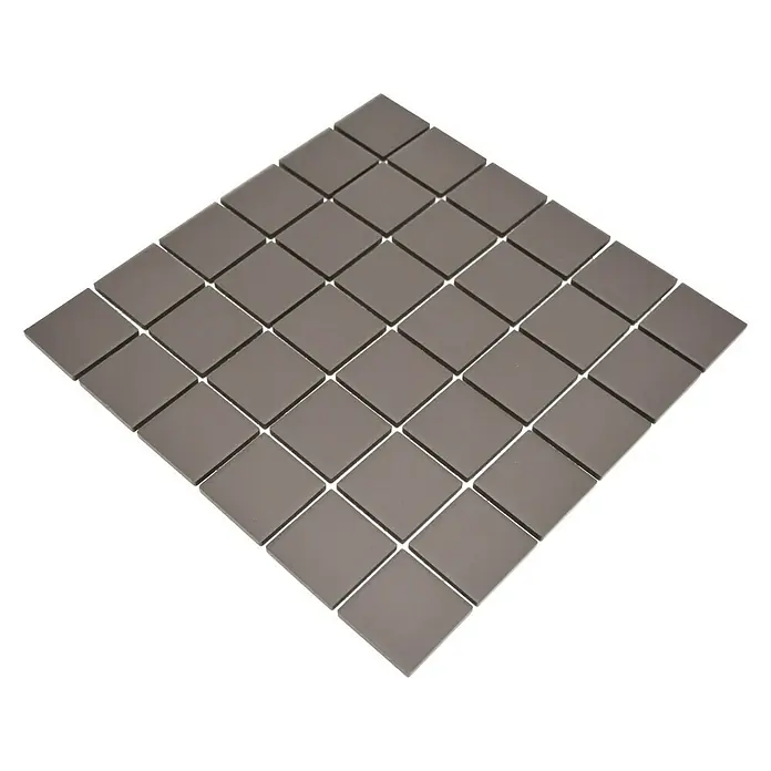 Mozaïektegel vierkant Uni CU 253 - 29,8 x 29,8 cm, Bruin, Mat - Top-down weergave