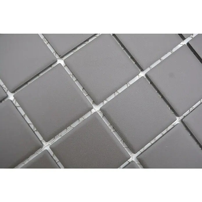 Mozaïektegel vierkant Uni CU 253 - 29,8 x 29,8 cm, Bruin, Mat - Close-up
