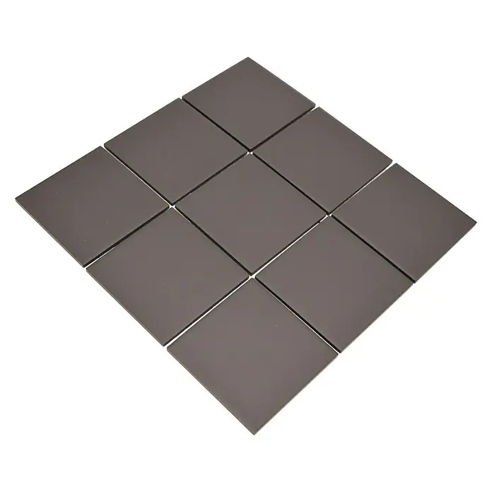 Mozaïektegel vierkant Uni CU 922 - 29,8 x 29,8 cm, Zwart, Mat - Top-down weergave