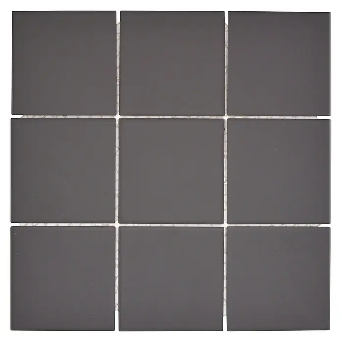 Mozaïektegel vierkant Uni CU 922 - 29,8 x 29,8 cm, Zwart, Mat - Bovenaanzicht