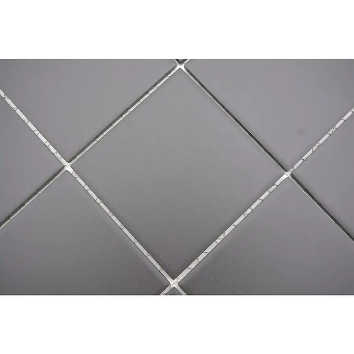 Mozaïektegel vierkant Uni CU 922 - 29,8 x 29,8 cm, Zwart, Mat - Close-up