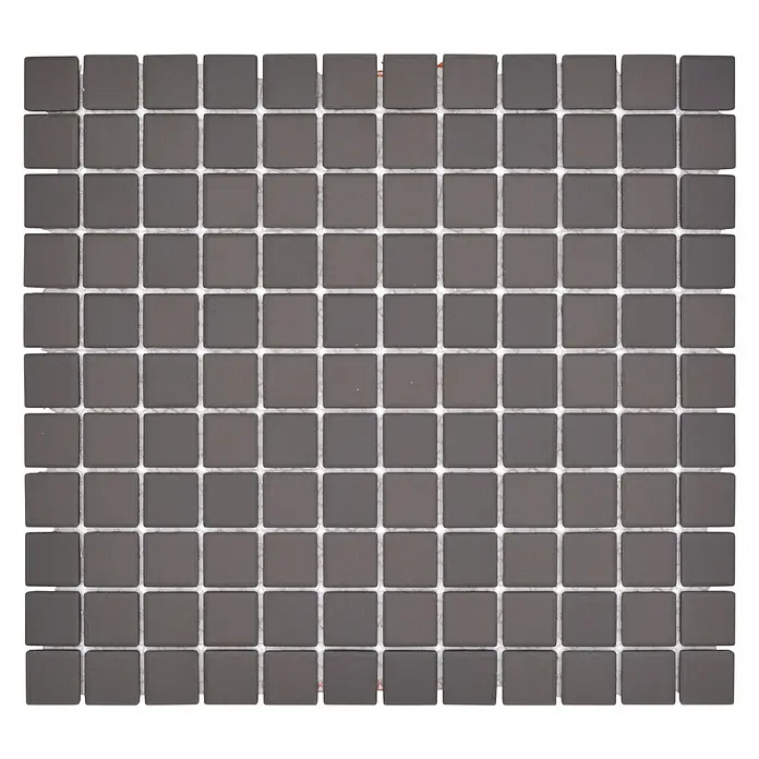 Mozaïektegel vierkant Uni CU 050 - 32,6 x 30 cm, Bruin, Mat - Bovenaanzicht