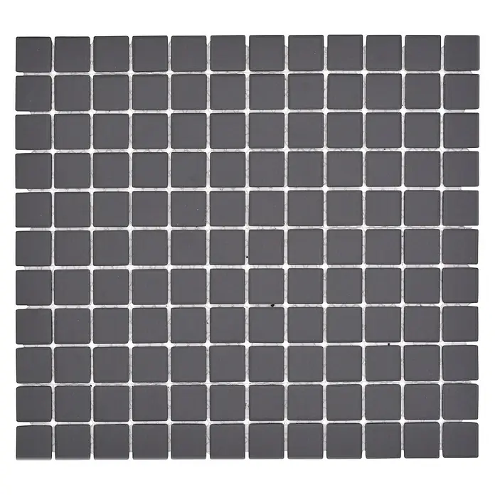 Mozaïektegel vierkant Uni CU 020 - 32,6 x 30 cm, Zwart, Mat - Bovenaanzicht