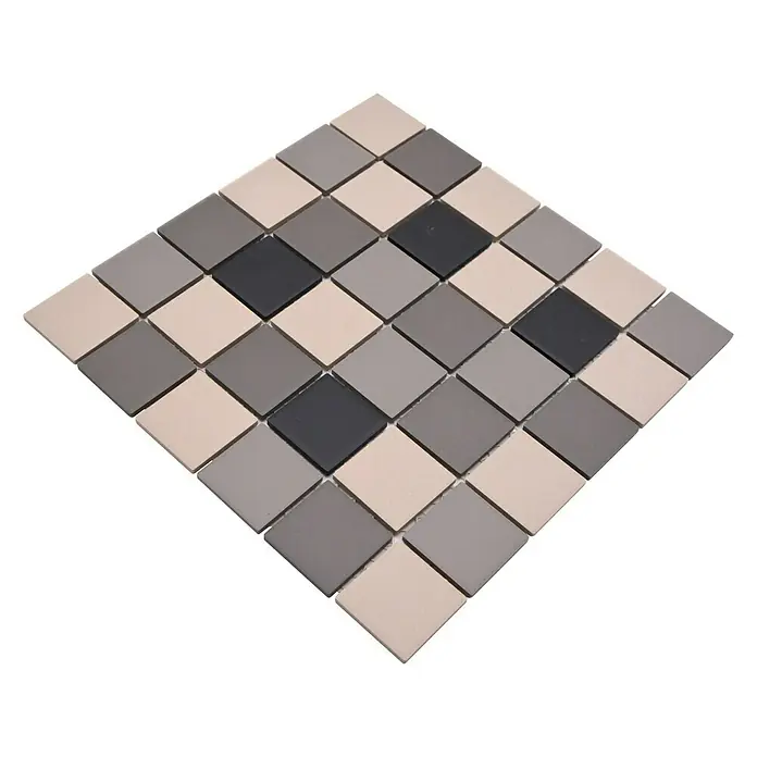 Mozaïektegel vierkant Uni CU 213 - 29,8 x 29,8 cm, Bruin/Beige, Mat - Top-down weergave