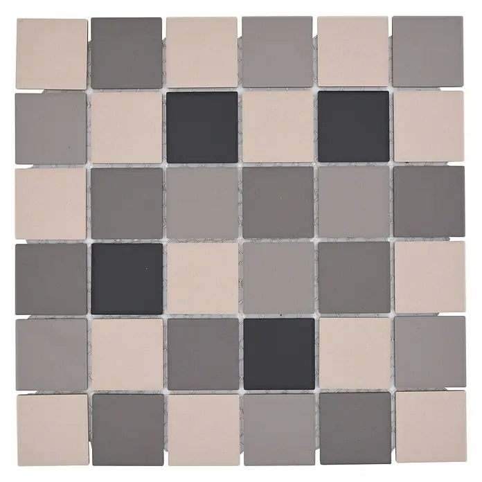 Mozaïektegel vierkant Uni CU 213 - 29,8 x 29,8 cm, Bruin/Beige, Mat - Bovenaanzicht