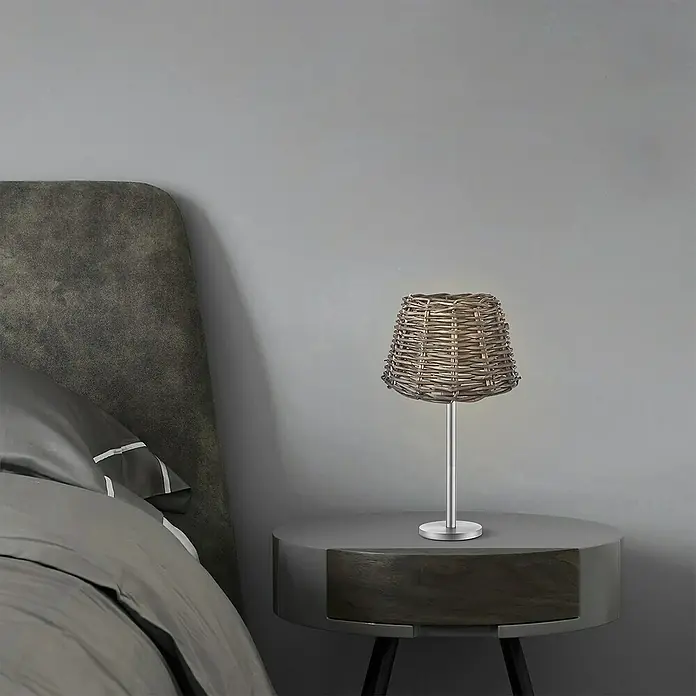 Home Sweet Home Lampenschirm Roseau - 20 cm, Dunkelbraun, Rattan, Oval - Stimmungsaufnahme