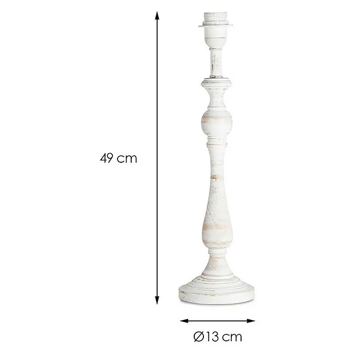 Home Sweet Home Lampvoet Step rond - 40 W, Kleur: Wit, Hoogte: 49 cm - Blauwdruk
