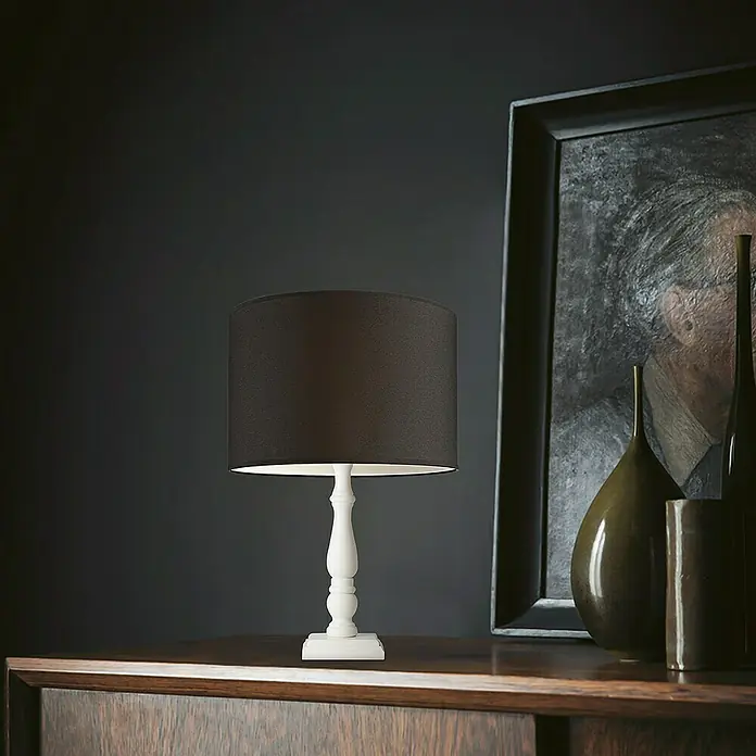 Home Sweet Home Lampvoet Woodi - 40 W, Kleur: Wit, Hoogte: 38 cm, Hoekig - Sfeeropname