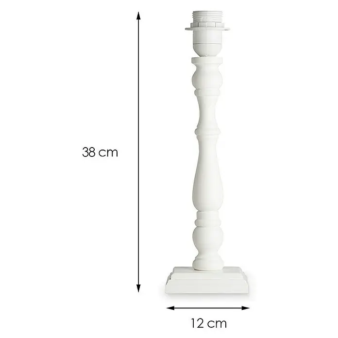 Home Sweet Home Lampvoet Woodi - 40 W, Kleur: Wit, Hoogte: 38 cm, Hoekig - Blauwdruk