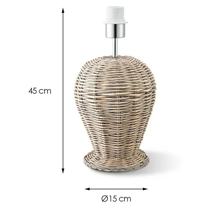 Home Sweet Home Lampvoet Rotan - 40 W, Kleur: Bruin, Hoogte: 45 cm