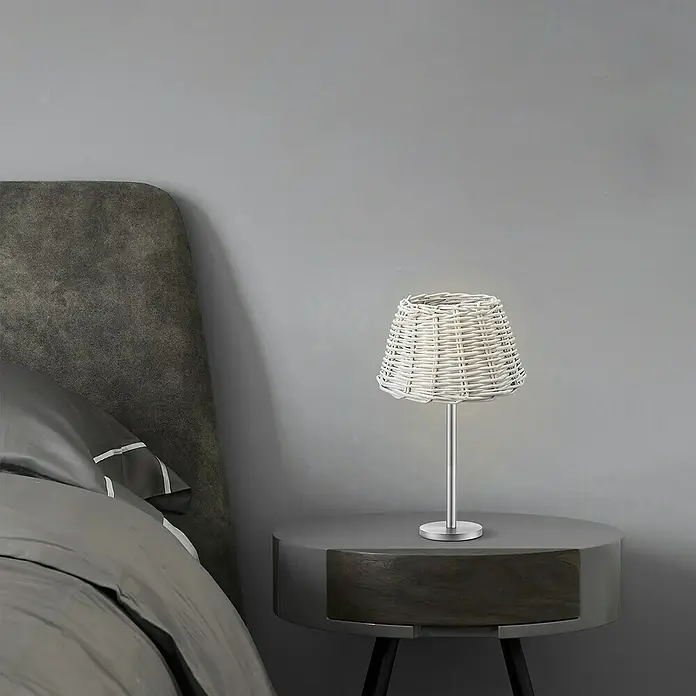 Home Sweet Home Lampenkap Roseau - l x b x h: 30 x 20 x 30 cm, Wit, Hout, Rond - Sfeeropname