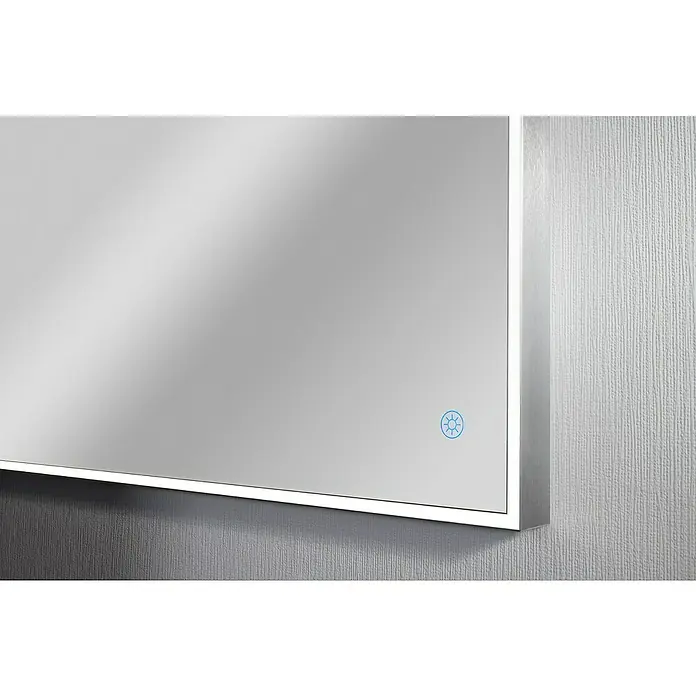 Camargue LED-Lichtspiegel Frame - Mit eckigen Kanten, 120 x 68 cm, Berührungssensor - Detailaufnahme