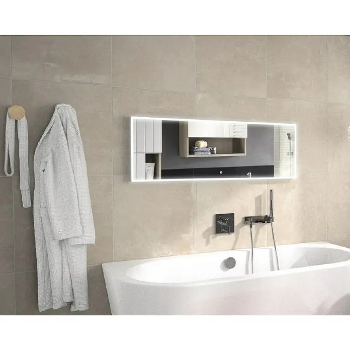 Camargue LED-Lichtspiegel Frame - Mit eckigen Kanten, 40 x 120 cm, Berührungssensor - Stimmungsaufnahme