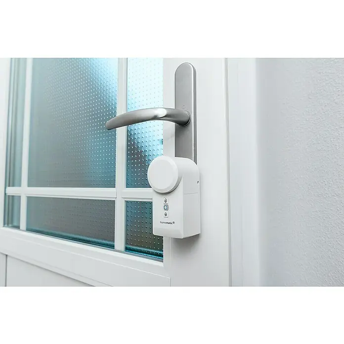 Homematic IP Funk-Türschlossantrieb HmIP-DLD - Weiß, Batteriebetrieben, 36 x 56 x 118 mm - Detailaufnahme