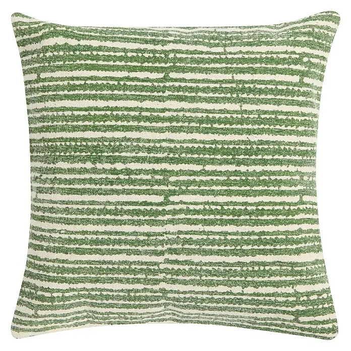 Kissen Vintage Stripe - Grün, 45 x 45 cm, 100 % Baumwolle - Vorderansicht