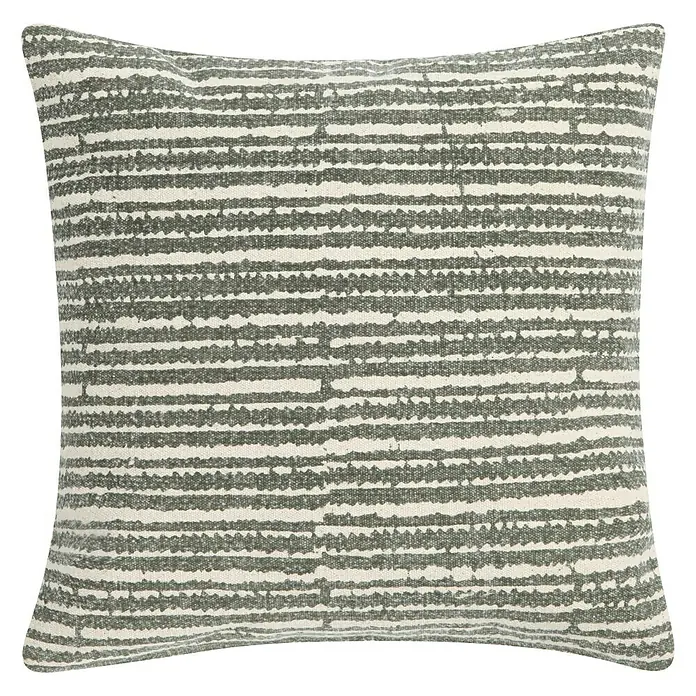 Kissen Vintage Stripe - Grau, 45 x 45 mm, 100 % Baumwolle - Vorderansicht