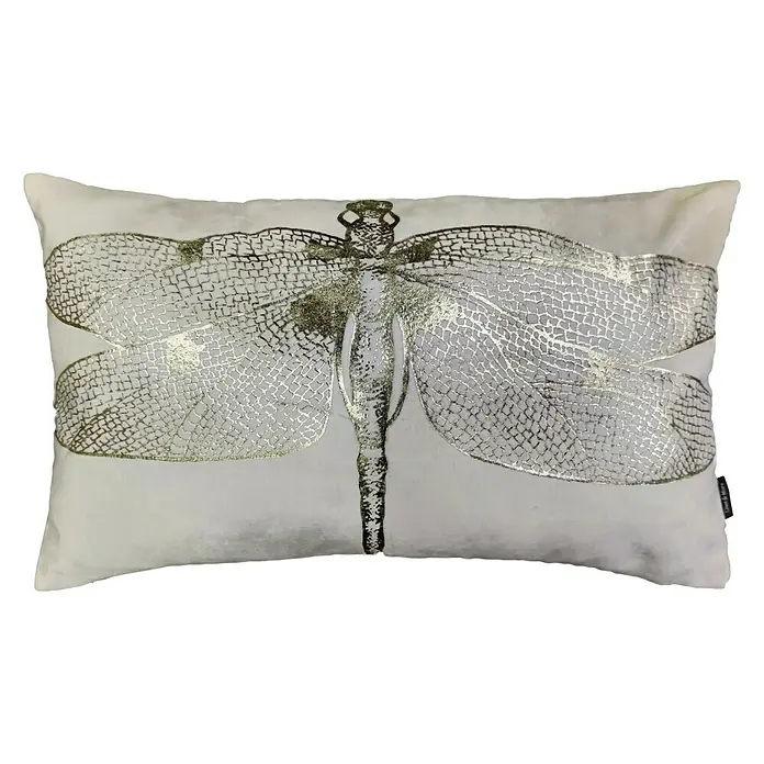 Kissen Dragonfly - Creme, 50 x 30 cm, 50 % Baumwolle, 50 % Viskose - Vorderansicht