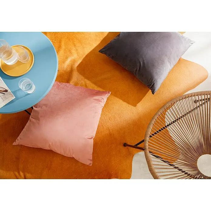 Esbeco Deko-Kuhfell - Gelb, 100 % Echtfell, Fläche ca.: 3 m² - 4 m² - Stimmungsaufnahme