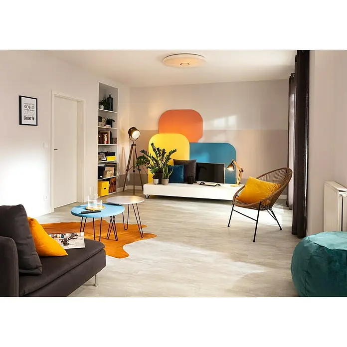 Tween Light LED-Deckenleuchte rund Skyler Flat - 55 W, Ø x H: 740 mm x 10 cm, Warmweiß - Stimmungsaufnahme