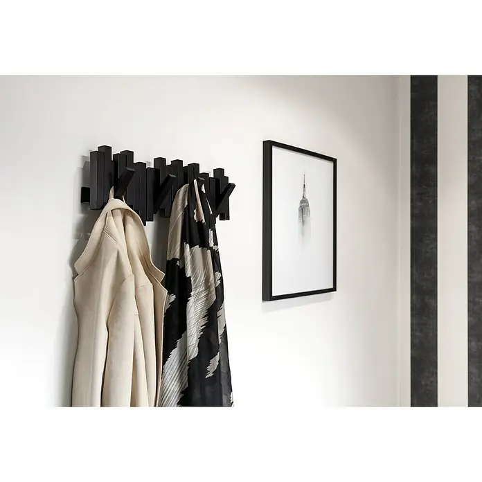Umbra Wandgarderobe - l x b x h: 21,9 x 18,4 x 7,6 cm, Zwart - Sfeeropname