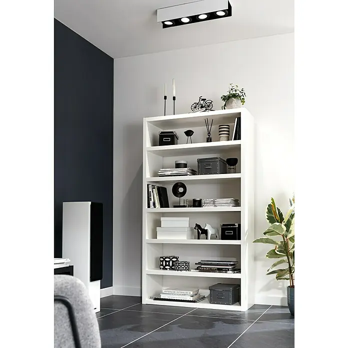 Regalux Regal Elias - L x B x H: 39 x 100 x 180 cm, Weiß, Anzahl Böden: 7 Stk. - Stimmungsaufnahme