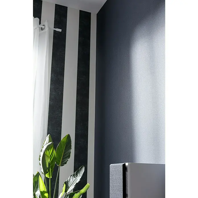 AS Creation Vliestapete Life 2 - Schwarz/Metallic, Uni, 10,05 x 0,53 m - Stimmungsaufnahme