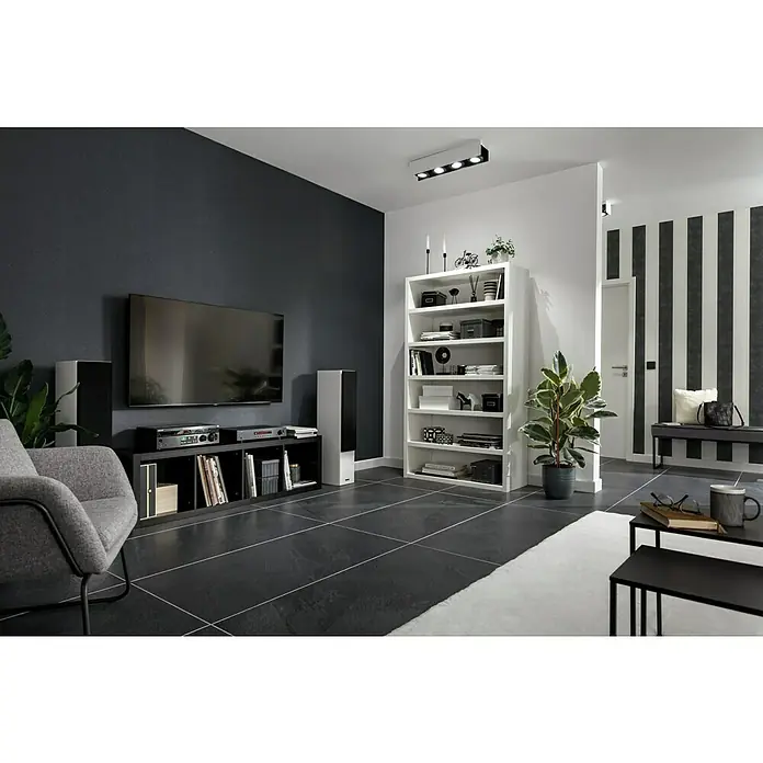 Feinsteinzeugfliese Lavagna Nera - 60 x 120 cm, Schwarz, Matt - Stimmungsaufnahme