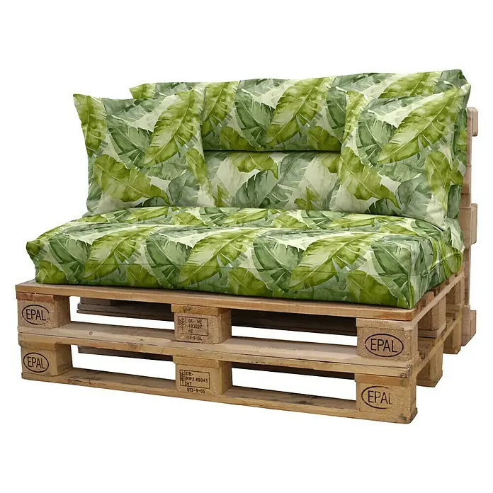 Set cojines para palet Garden - 120 x 80 x 20 cm, Verde, 100 % acrílico - Vista angular