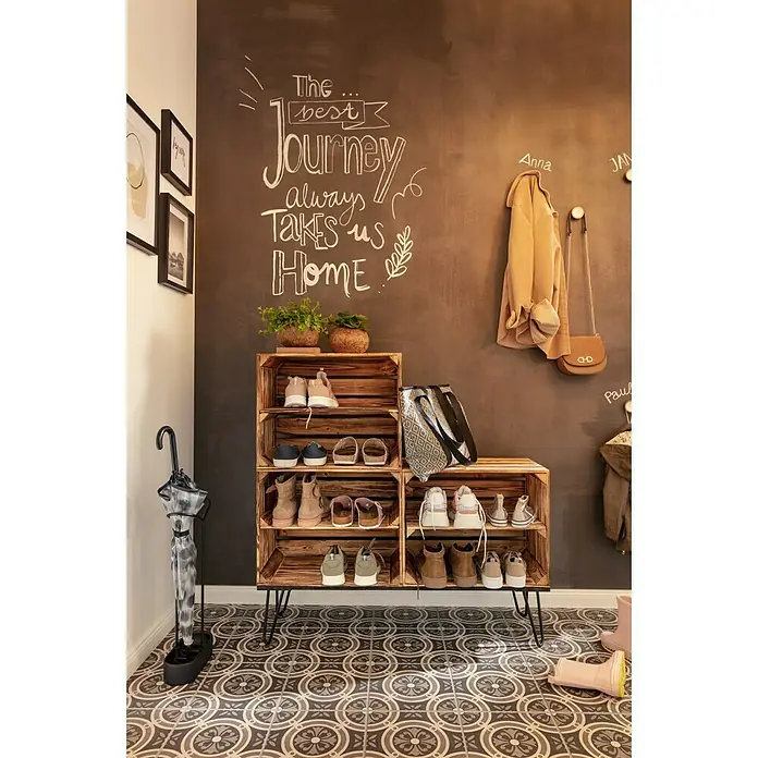 Holzregal Johanna - B x H: 40 x 30 cm, Holz, Braun - Stimmungsaufnahme