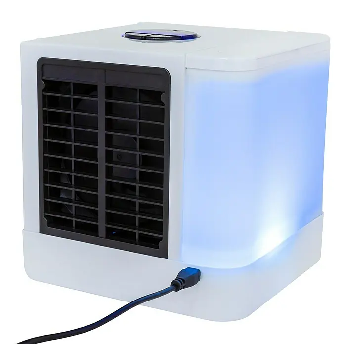 Proklima Luftkühler - 5 W, Weiß, 14 x 14 x 14,5 cm, USB - Diagonale Ansicht