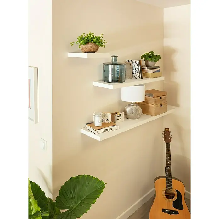 Regalux Wandboard XL4 - 23,5 x 60 x 3,8 cm, Weiß, Belastbarkeit: 12 kg - Stimmungsaufnahme