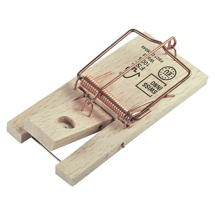 Swissinno Classic Mausefalle - Schlagfalle, Holz - Diagonale Ansicht