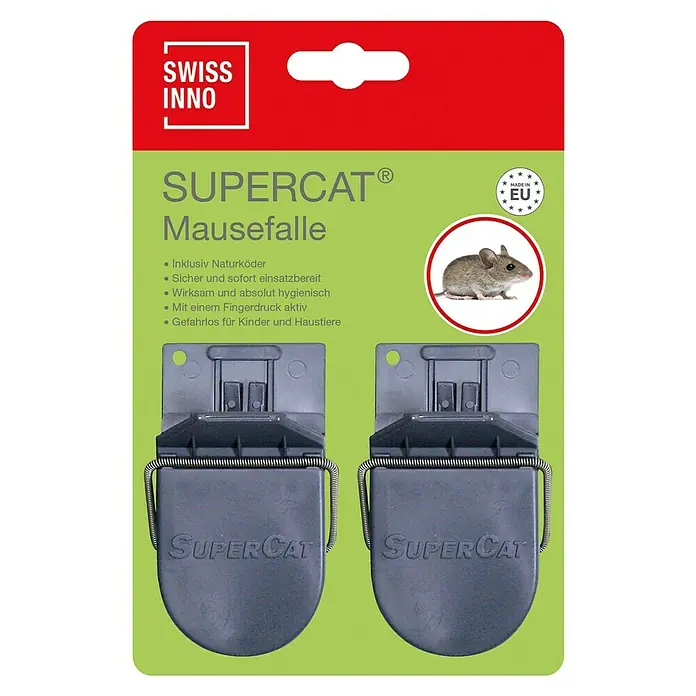Swissinno SuperCat Mausefalle - Schlagfalle, Kunststoff, 2 Stk. - Vorderansicht