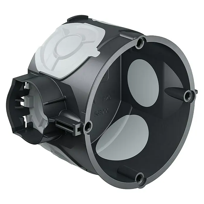 Kaiser Schalterdose ECON 10 - 60 x 46 mm, 1-fach, Schwarz, Winddicht, 25 Stk. - Diagonale Ansicht