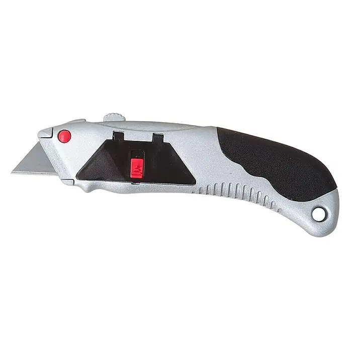 Master Cuttermes softgrip 18 mm - Metaal, Zilver, Zwart - Vooraanzicht