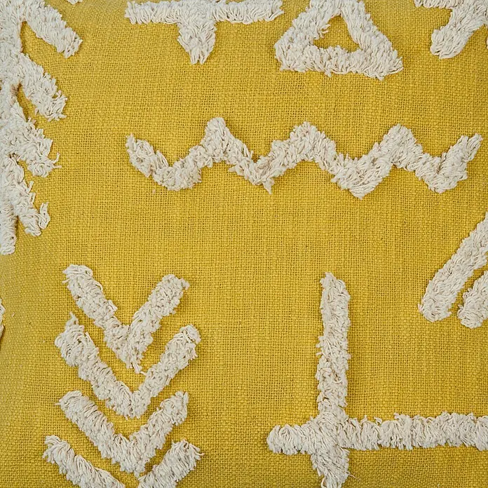 Cojín Denver - Amarillo, 45 x 45 cm, 100% algodón - Primer plano